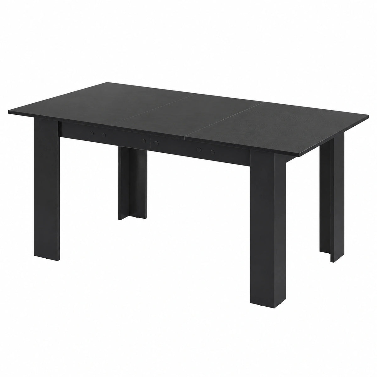 Tavolo da Pranzo Allungabile Moderno, Piano Regolabile con Gambe L, Design Salvaspazio per Cucina e Soggiorno (Nero)