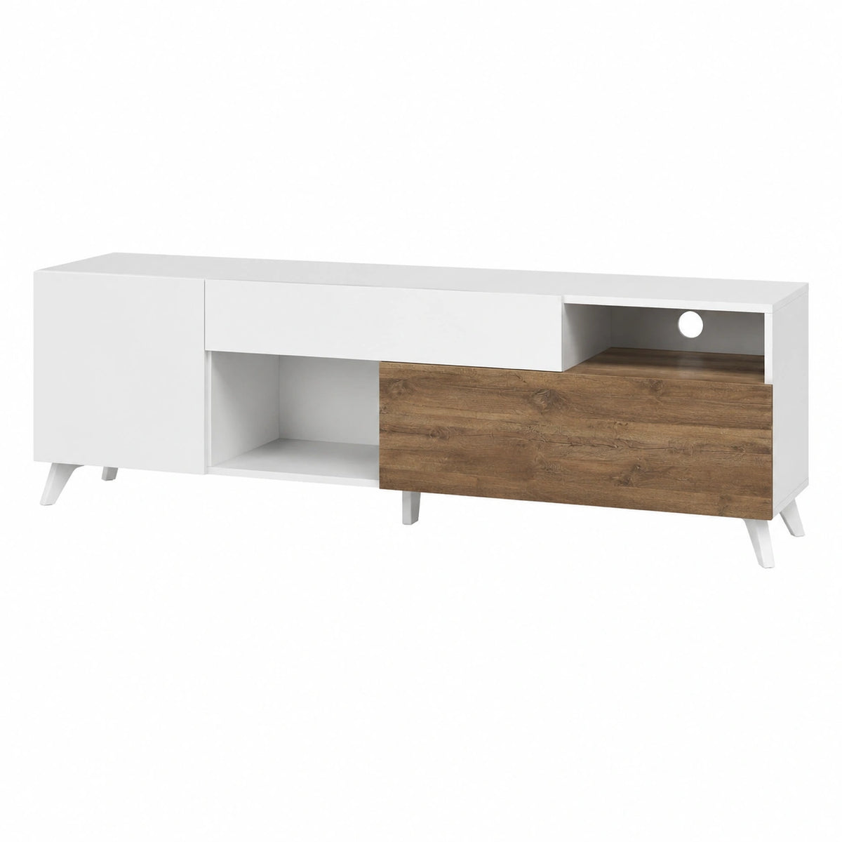 Credenza Moderna con Ante e Cassetti in Finitura Lucida - Collezione Riviera