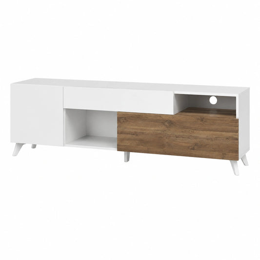 Credenza Moderna con Ante e Cassetti in Finitura Lucida - Collezione Riviera